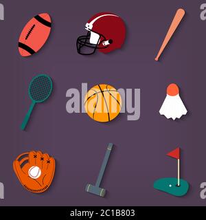 Farbige Symbole für Sportveranstaltungen Stock Vektor