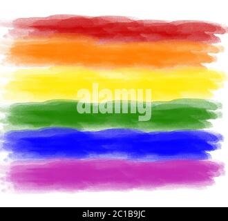 LGBTQI farbige Farbe mit Aquarell auf Leinwand, kreative bunte Textur mit Pastellfarben abstrakten Hintergrund - Bild Stockfoto