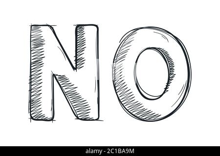 KEINE handgezeichnete Skizze. Bleistift Zeichnungsstil Stock Vektor