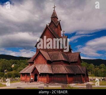 Stabkirche Heddal, Notodden Gemeinde, Norwegen Stockfoto