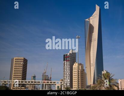 Stadtbild der Stadt Kuwait unter dem Himmel, Kuwait Stockfoto