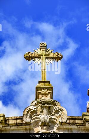 Kirche barocken Stil Stein Kruzifix Stockfoto