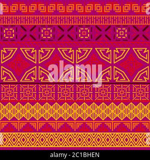 Tribal ethnischen nahtlose Muster. Abstrakte geometrische Ornamente mit afrikanischen Motiven. Vector Illustration. Perfekt für Textildruck, Tapete, Stoff, Gewebe, Geschenkpapier und Stoff Design. Stock Vektor