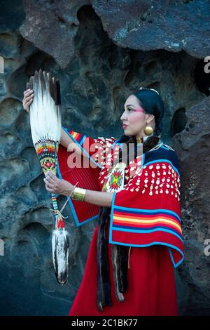 USA, Idaho, Willow Brahamson, Shoshone Woman , MR 0562 Stockfoto