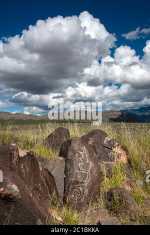 USA, New Mexico, Three Rivers Petroglyps, Stockfoto