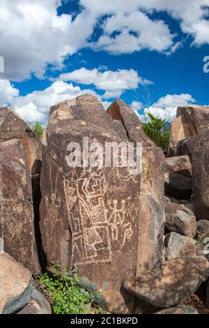 USA, New Mexico, Three Rivers Petroglyps, Stockfoto