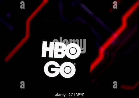 Polen. Juni 2020. In dieser Abbildung ist ein HBO Go-Logo auf einem Smartphone zu sehen. Kredit: Mateusz Slodkowski/SOPA Images/ZUMA Wire/Alamy Live Nachrichten Stockfoto