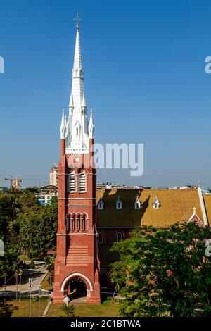 Kathedrale Der Heiligen Dreifaltigkeit, Yangon, Myanmar. Stockfoto