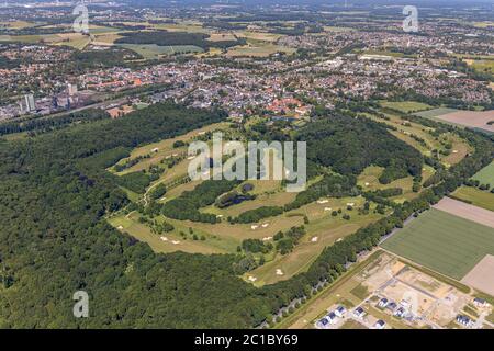 Luftaufnahme, Übersicht Westerholt, Golfclub Schloss Westerholt, Westerholt, Herten, Ruhrgebiet, Nordrhein-Westfalen, Deutschland, DE, Europa, Vogelaugen, Stockfoto