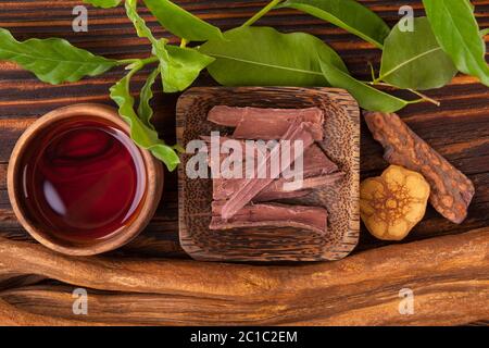 Von Ayahuasca in der Schüssel. Stockfoto