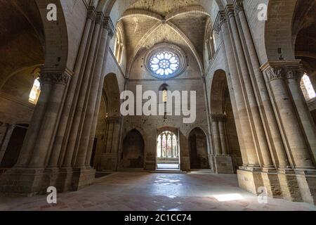 Innenraum der alten Kathedrale von Lleida, Lleida, Catedral de Santa Maria de la Seu Vella, Katalonien, Spanien Stockfoto