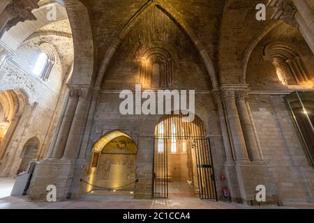 Kapelle von Santo Tomas und Santa Lucia im Inneren der alten Kathedrale von Lleida, Lleida, Catedral de Santa Maria de la Seu Vella, Katalonien, Spanien Stockfoto