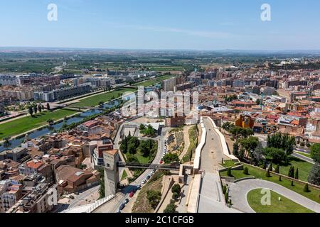 Lleida Blick vom Glockenturm der Alten Kathedrale von Lleida, Lleida, Katalonien, Spanien Stockfoto