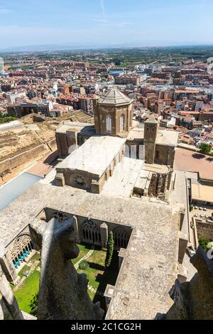 Lleida Blick vom Glockenturm der Alten Kathedrale von Lleida, Lleida, Katalonien, Spanien Stockfoto