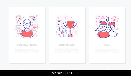 Fußball-Konzept - Vektor Linie Design Stil Banner Stock Vektor