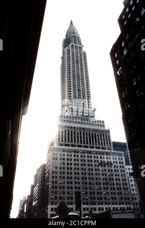 Seltene Ansicht des Chrysler Building nach Norden Stockfoto