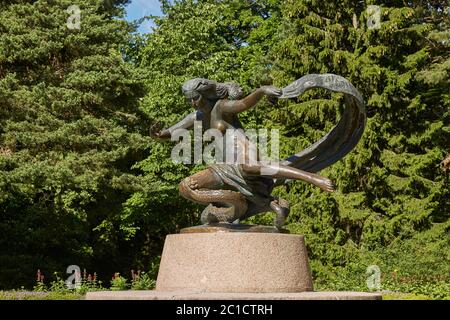 Statue Palanga Amber Museum im Tiskeviciai Palast und Botanischer Garten in Palanga, Litauen Stockfoto