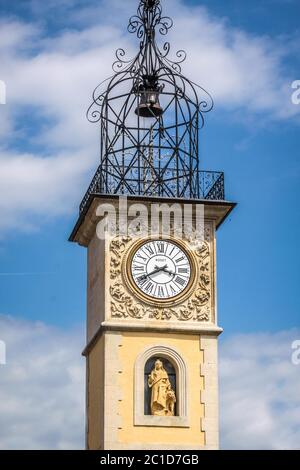 Glockenturm im Dorf Sisteron in der Provence, Frankreich Stockfoto