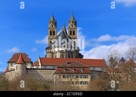 Blick auf die comburg bei schwbisch Hall in baden-WÃ¼rttemberg Stockfoto