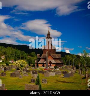 Stabkirche Heddal, Notodden Gemeinde, Norwegen Stockfoto