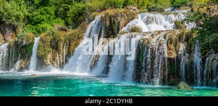 Kroatien Wasserfälle, Buk Wasserfall, Krka Nationalpark. Stockfoto