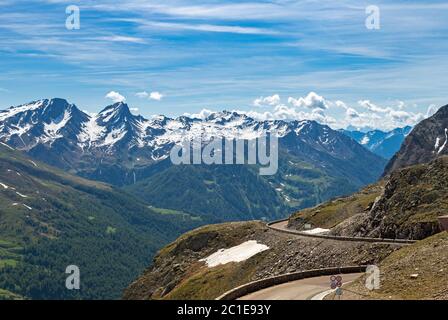 Auf das Timmelsjoch zwischen Österreich und Italien Stockfoto