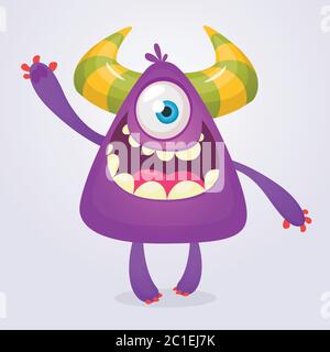 Happy Cartoon Monster. Halloween Vektor Illustration Stock Vektor