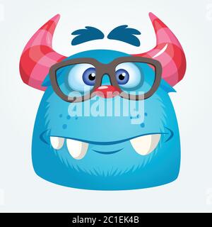 Cartoon Monster tragen Brille. Vektordarstellung von Troll oder Gremlin Stock Vektor