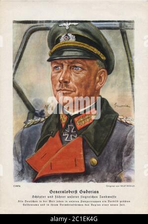 Heinz Wilhelm Guderian (1888 – 1954) war während des Zweiten Weltkriegs deutscher General, der nach dem Krieg zum erfolgreichen Memoiristen wurde. Ein früher Pionier und Stockfoto