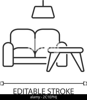 Möbel speichern Pixel perfekte lineare Symbol Stock Vektor