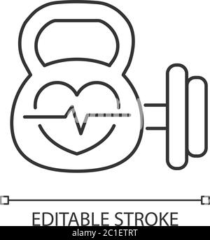Fitness Center Pixel Perfect Linear Icon Stock Vektor