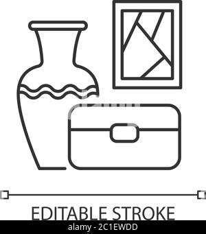 Home Dekor Pixel perfekte lineare Symbol Stock Vektor