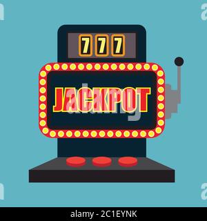 Glücklicher sevens jackpot in goldenem Spielautomaten. vektor-Abbildung Stock Vektor