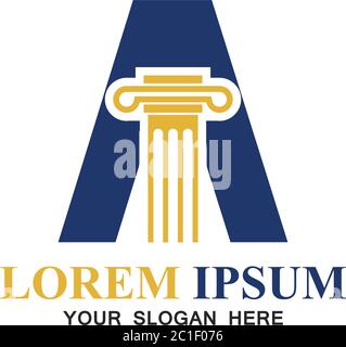 Anwaltskanzlei Logo mit EINEM Alphabet und Textraum für Ihren Slogan / Slogan, Vektor-Illustration Stock Vektor