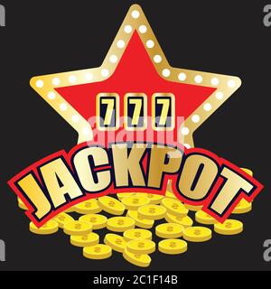 Glücklicher sevens jackpot in goldenem Spielautomaten. vektor-Abbildung Stock Vektor