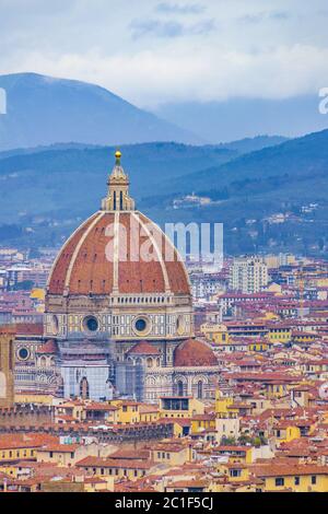 Santa Maria del Fiore Kathedrale Luftbild Stockfoto