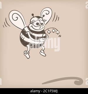 Bienenhalter Blume Doodle, Vektor-Illustration Stock Vektor