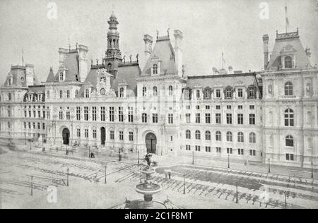 Rathaus. Paris. Frankreich. 1874-1882 von Ballu und Deperthes umgebaut. Stockfoto