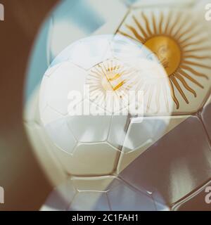 3d Fußball mit Argentinien Flagge Illustration Stockfoto