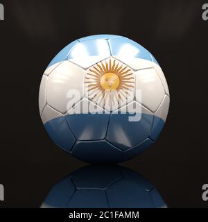 3d Fußball mit Argentinien Flagge Illustration Stockfoto