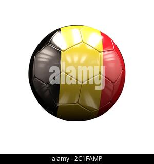 3d Fußball mit Belgien Flagge Illustration Stockfoto