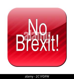 Kein brexit - 3D-Schaltfläche - Symbol Stockfoto