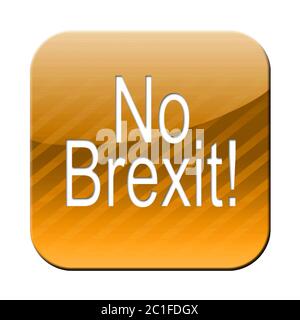 Kein brexit - 3D-Schaltfläche - Symbol Stockfoto