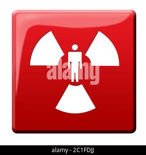 Atom-Alarm - Symbolschaltfläche Stockfoto
