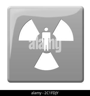 Atom-Alarm - Symbolschaltfläche Stockfoto