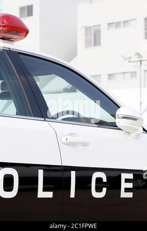 Nahaufnahme der Leiche des japanischen Polizeiautos Stockfoto