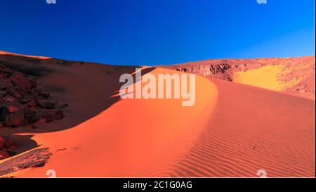 Nahaufnahme der Dünen im Tassili nAjjer Nationalpark, Algerien Stockfoto