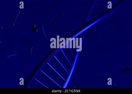Digitale Illustration DNA Struktur Rendern mit 3D Stockfoto