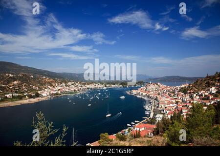 Panoramablick auf Poros Stockfoto