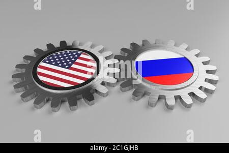 USA und Russland Stockfoto